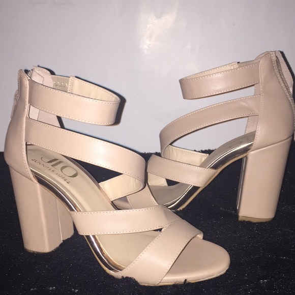 Beige Crossed Heels - Picture 2 of 2